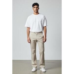 TOPMAN Khaki Tan Straight Leg Dress Pants Men Size 34x34